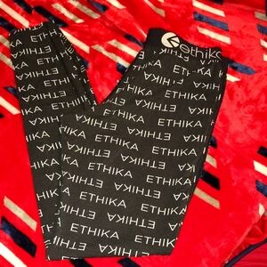 Ethika Kids Black and White Logo Leggings